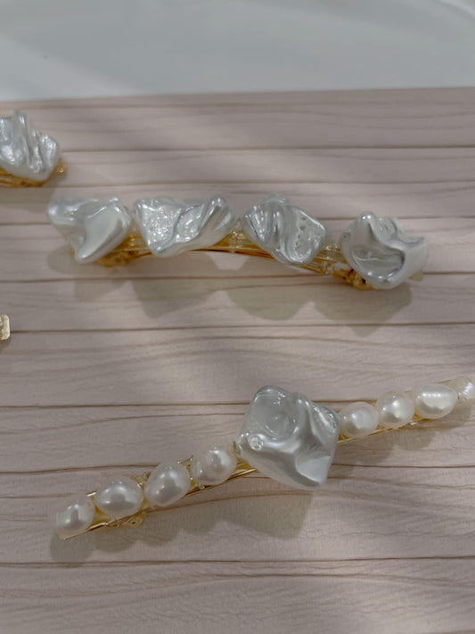 韓國 巴洛克造型珍珠手工髮夾