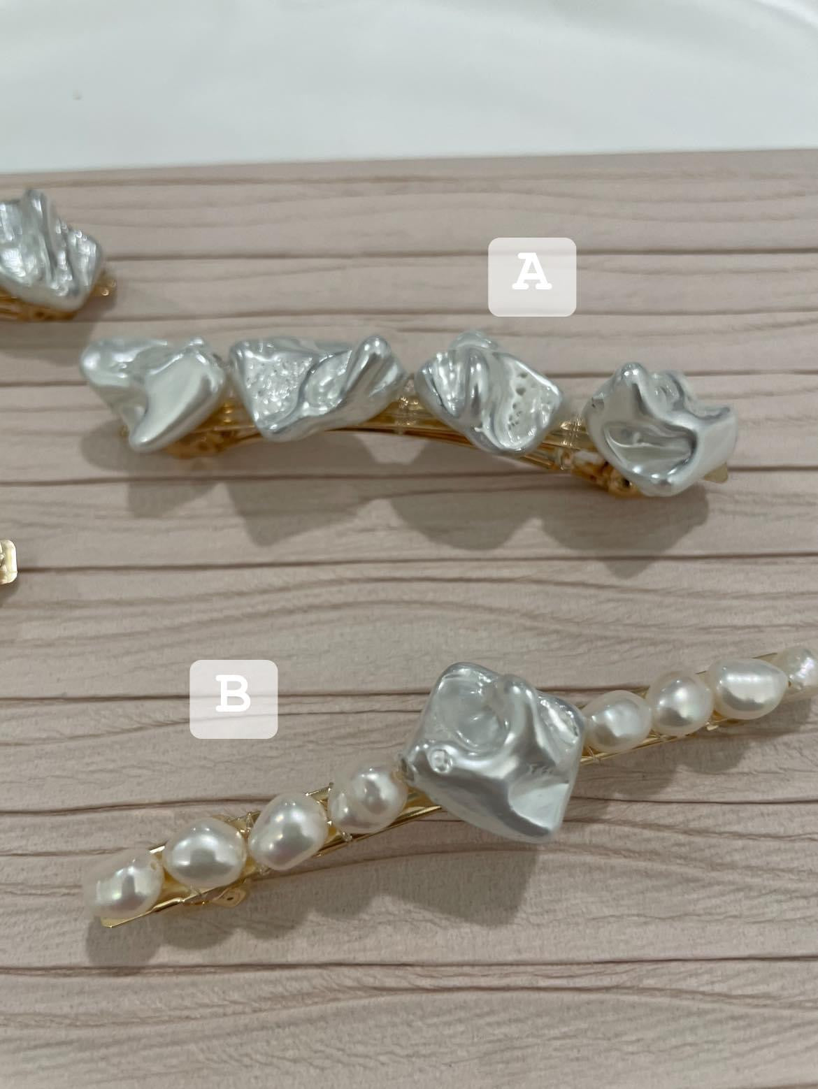 韓國 巴洛克造型珍珠手工髮夾